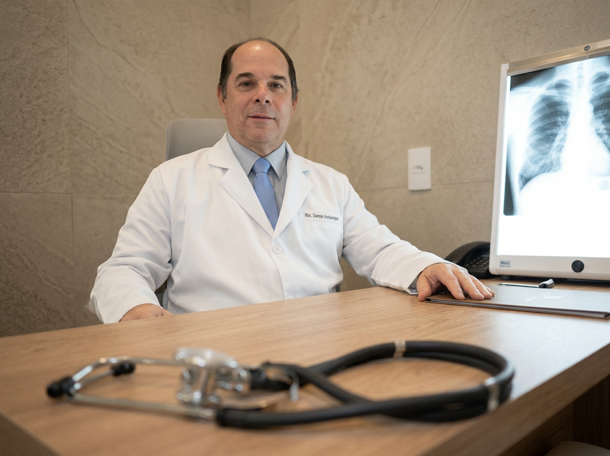 Dr. Túlio no consultório médico da clínica